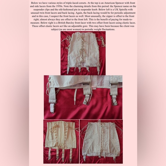 Vtg SPENCER Vintage 40s/50s Ivory Corset Girdle Lace Up Zip Up Boning - Picture 16 of 16